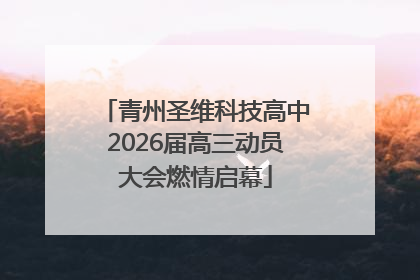 青州圣维科技高中2026届高三动员大会燃情启幕