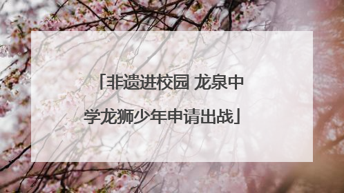 非遗进校园 龙泉中学龙狮少年申请出战