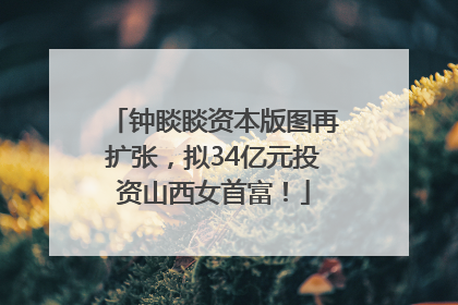 钟睒睒资本版图再扩张，拟34亿元投资山西女首富！