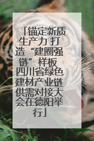 锚定新质生产力 打造“建圈强链”样板 四川省绿色建材产业链供需对接大会在德阳举行