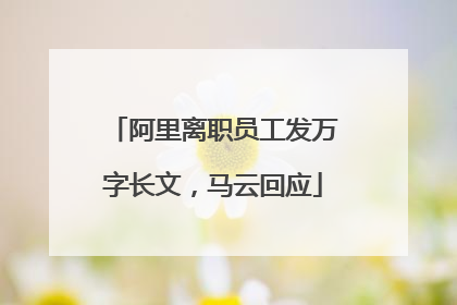 阿里离职员工发万字长文，马云回应