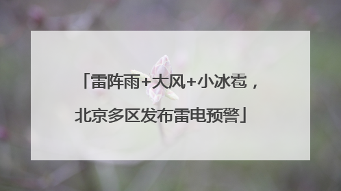 雷阵雨+大风+小冰雹，北京多区发布雷电预警