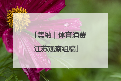 集纳｜体育消费江苏观察组稿