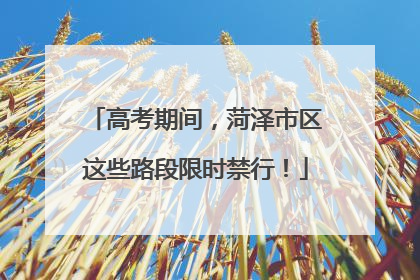 高考期间，菏泽市区这些路段限时禁行！