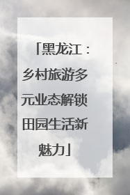 黑龙江：乡村旅游多元业态解锁田园生活新魅力