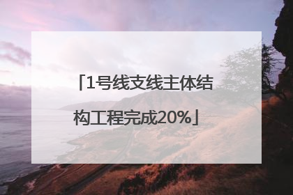 1号线支线主体结构工程完成20%