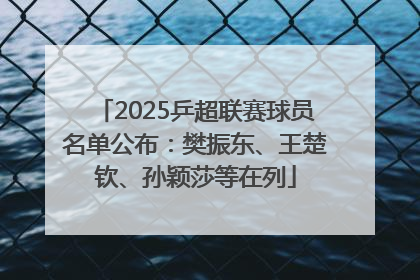 2025乒超联赛球员名单公布：樊振东、王楚钦、孙颖莎等在列