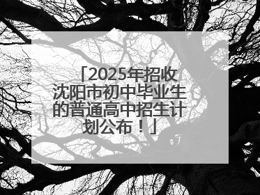 2025年招收沈阳市初中毕业生的普通高中招生计划公布！