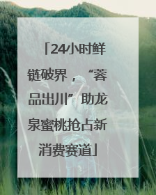 24小时鲜链破界，“蓉品出川”助龙泉蜜桃抢占新消费赛道