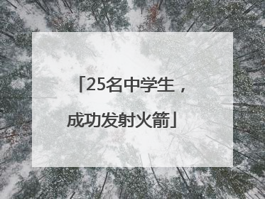 25名中学生，成功发射火箭