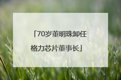 70岁董明珠卸任格力芯片董事长