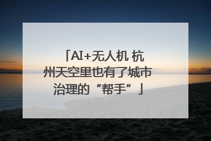 AI+无人机 杭州天空里也有了城市治理的“帮手”