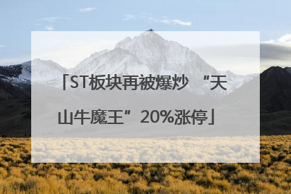 ST板块再被爆炒 “天山牛魔王”20%涨停